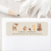 魅惑の森の赤ちゃんシャワーのアドレス ラベル (インサイチュ)