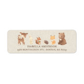 魅惑の森の赤ちゃんシャワーのアドレス ラベル (正面)