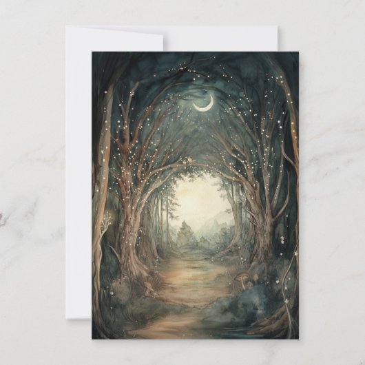 魅惑の森の赤ちゃんシャワートゥインクルライト 招待状 (裏面)