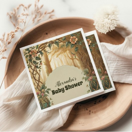 魅惑の森の赤ちゃんシャワー スタンダードカクテルナプキン