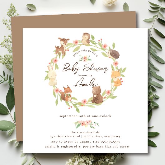 魅惑の森の赤ちゃんシャワー 招待状