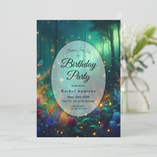 魅惑の森の輝く宝石の誕生日パーティー 招待状 (スタンド正面)