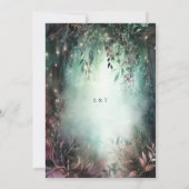 魅惑の森の金ゴールドつる植物メイヴマジカル結婚ズ 招待状 (裏面)