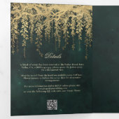 魅惑の森の金ゴールドの緑すべて結婚1 2 三つ折り招待状 (内部最初)