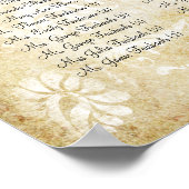 魅惑の森の金ゴールド結婚サンゴのシーティングチャート ポスター (角)