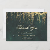 魅惑の森の魔法のつる植物エメラルド結婚ズ サンキューカード (正面)
