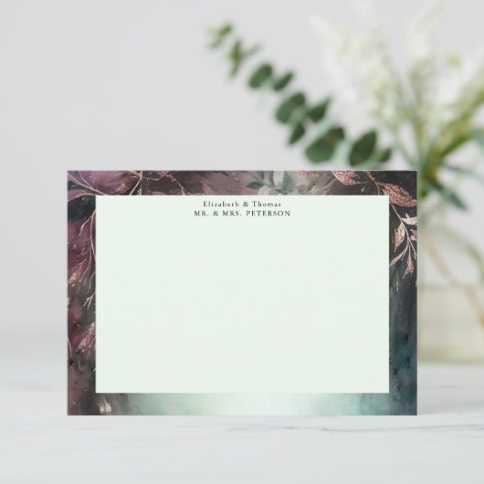 魅惑の森の魔法のつる植物グリーンマウヴ結婚ズ サンキューカード (スタンド正面)