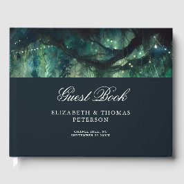 魅惑の森の魔法のガーデンエメラルド結婚ズ ゲストブック