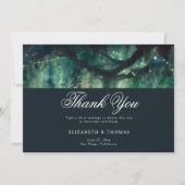 魅惑の森の魔法のガーデンエメラルド結婚ズ サンキューカード (正面)