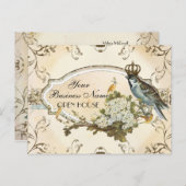 魅惑の森の鳥が宣伝するビジネス ポストカード (正面/裏面)