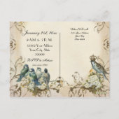 魅惑の森の鳥が宣伝するビジネス ポストカード (裏面)