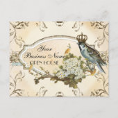 魅惑の森の鳥が宣伝するビジネス ポストカード (正面)