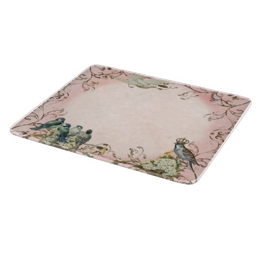 魅惑の森の鳥の鳩の渦パーソナライズされた カッティングボード (角)