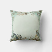 魅惑の森の鳥の鳩の渦パーソナライズされた クッション (裏面)