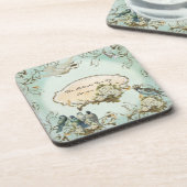 魅惑の森の鳥の鳩の渦パーソナライズされた コースター (左側)