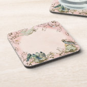 魅惑の森の鳥の鳩の渦パーソナライズされた コースター (左側)