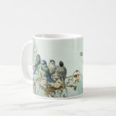 魅惑の森の鳥の鳩の渦パーソナライズされた コーヒーマグカップ (正面左)