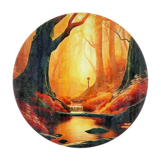 魅惑の森の黄金の輝き カッティングボード (正面)