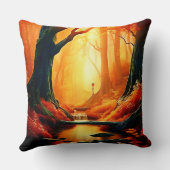 魅惑の森の黄金の輝き クッション (裏面)