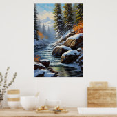 魅惑の森を抜ける雪の河 ポスター (キッチン)