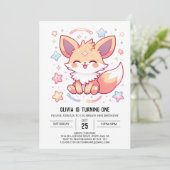 魅惑の森キツネ1歳の誕生日 招待状 (スタンド正面)