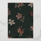 魅惑の森ダークグリーン結婚フローラ 箔招待状 (裏面)