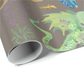 魅惑の森ドラゴンパターン ラッピングペーパー (ロールコーナー)