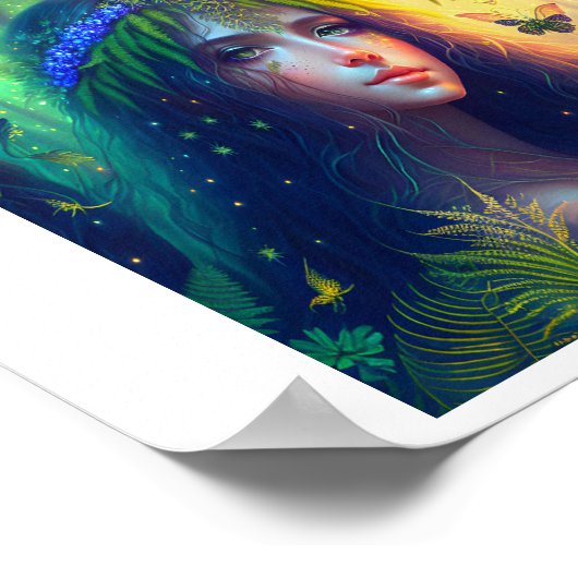 魅惑の森ニンフのデジタルアート ポスター (角)