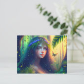 魅惑の森ニンフのデジタルアート ポストカード (スタンド正面)