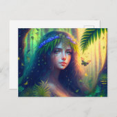 魅惑の森ニンフのデジタルアート ポストカード (正面/裏面)