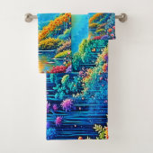 魅惑の森ハートの光デザイン バスタオルセット (インサイチュ)