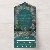 魅惑の森バラアーチフェアリータ結婚ーレ オールインワン招待状 (内側)