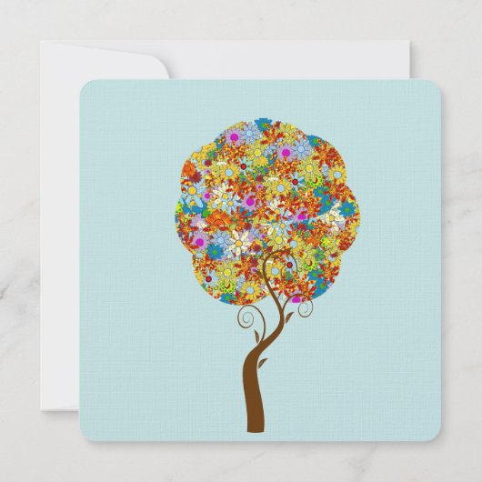 魅惑の森パッチワークフローラおとぎ話ツリー 招待状 (裏面)