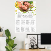 魅惑の森パッチワークフローラ童話ツリー ポスター (ホームオフィス)