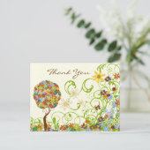 魅惑の森パッチワークフローラ童話ツリー ポストカード (スタンド正面)