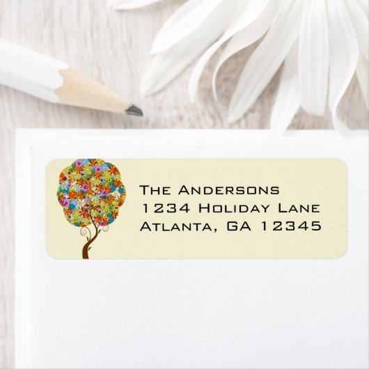 魅惑の森パッチワークフローラ童話ツリー ラベル (インサイチュ)