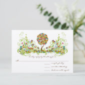 魅惑の森パッチワークフローラ童話ツリー 出欠カード (スタンド正面)