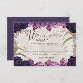 魅惑の森パープルフェアユタリーウェディングRSVP 出欠カード (正面/裏面)