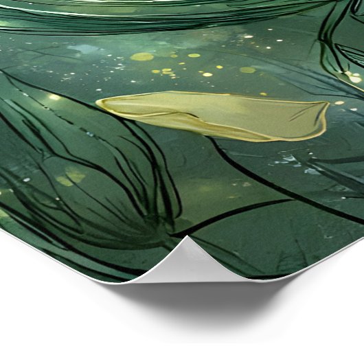 魅惑の森ピクシー妖精の眠る花の花の花 ポスター (角)