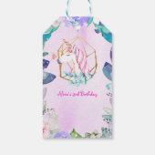 魅惑の森ファンタジー魔法のユニコーンパーティー ギフトタグ (裏面)