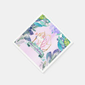 魅惑の森ファンタジー魔法のユニコーンパーティー スタンダードカクテルナプキン (角)