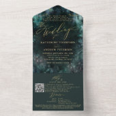 魅惑の森フェアリーウッドランドエメラルドエレガント オールインワン招待状 (内側)