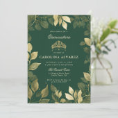 魅惑の森フェイク金ゴールドの葉キンセアニェラ 招待状 (スタンド正面)