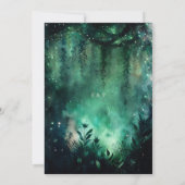 魅惑の森フェイク金ゴールドフレームエレガントな結婚式 招待状 (裏面)