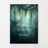 魅惑の森ロマンチックな緑結婚|過去記事 三つ折り招待状 (カバー)