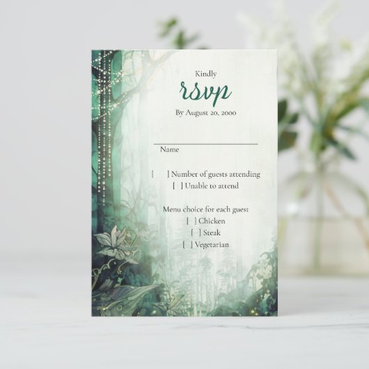 魅惑の森結婚の 出欠カード (スタンド正面)