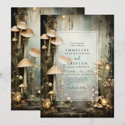 魅惑の森結婚の 招待状 (正面/裏面)