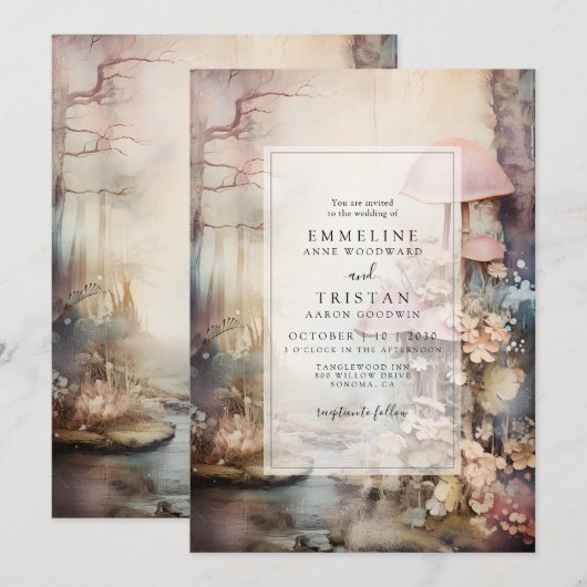 魅惑の森結婚の 招待状 (正面/裏面)
