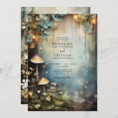 魅惑の森結婚の |魔法のキノコ 招待状 (正面/裏面)