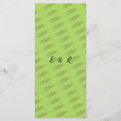 魅惑の森、ウッドランド、カスタムウェディングメニュー メニュー (裏面)